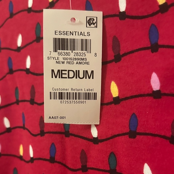 Red Long Sleeve Shirt with Pattern - Picture 5 of 5